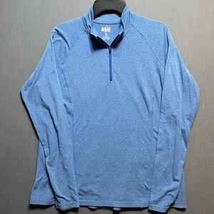 REI Coop Shirt Woman's XL Blue 1/4 Zip Pullover Lightweight Performance Stretch